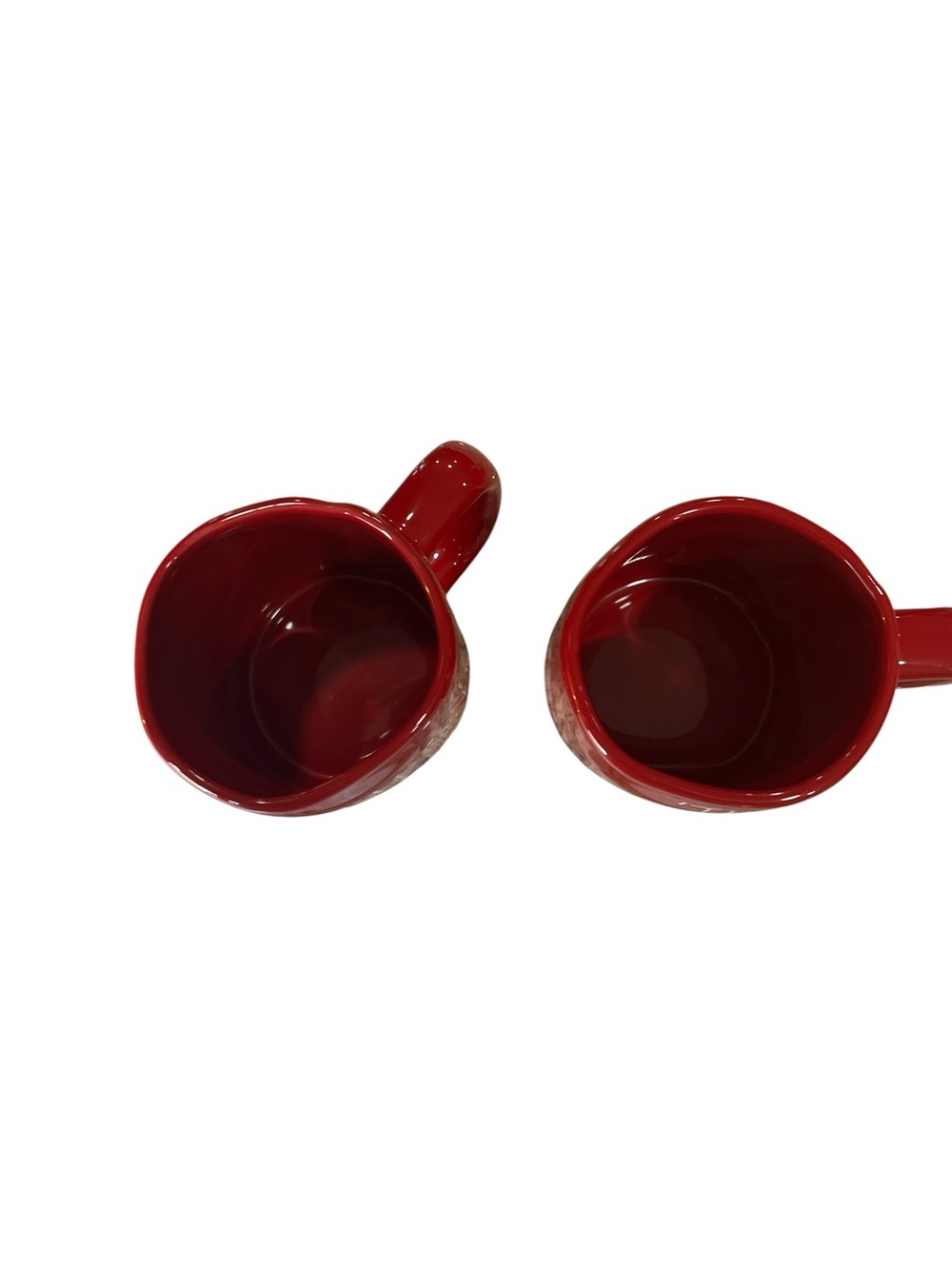 Rae Dunn Set of 4 Ceramic Mugs - Red, Pink, Cream - Picture 2 of 6